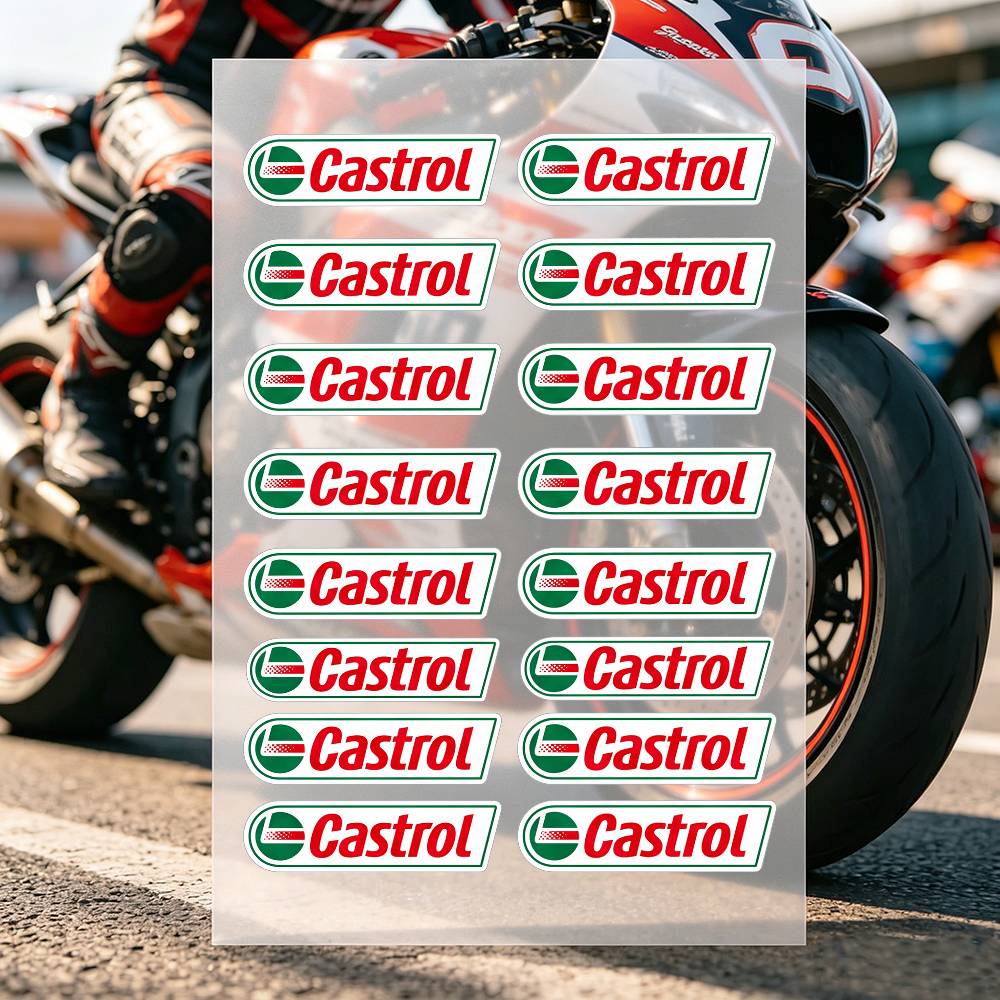 Castrol Oil Gtx - C-Castrol LOGO motorfietsstickers zijn reflecterend, duurzaam,